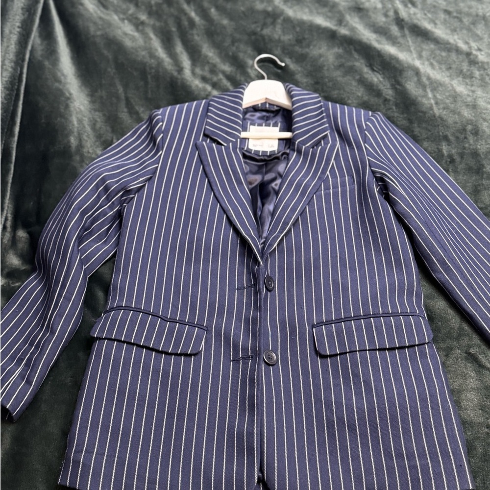 Blazer - Abercrombie & Fitch Women's Striped Navy Blazer